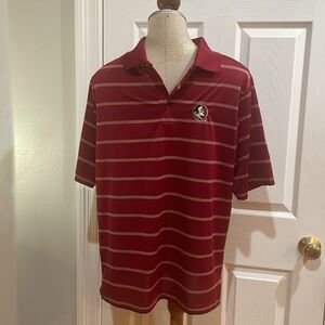 Antigua FSU Florida State University Seminoles short polo shirt striped men’s M